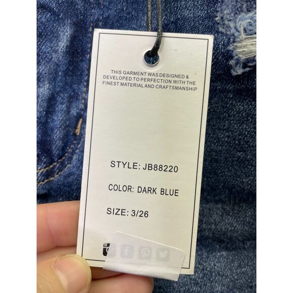 Judy Blue Jeans 26 Womens High Waist Boyfriend Distressed Blue Stretch Denim - Picture 4 of 15